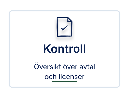 Ta kontroll - Översikt över avtal och licenser.